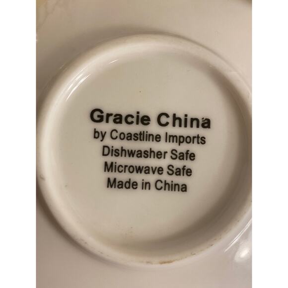 8 Piece Set of Gracie China Demi Tasse Cups with Saucers Birds Berries EUC - Picture 10 of 15